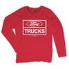 Distressed Ford Trucks Women's Long Sleeve T-Shirt F150 Red Large view 1