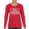 Distressed Ford Trucks Women's Long Sleeve T-Shirt F150 Red Large view 2