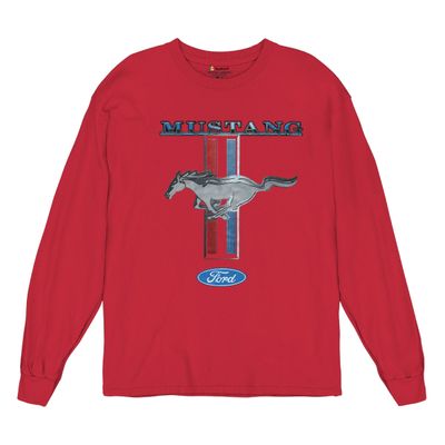 Ford Mustang Classic Long Sleeve T-Shirt GT Cobra Boss 302 Mach 1 Tee Red 3X-Large