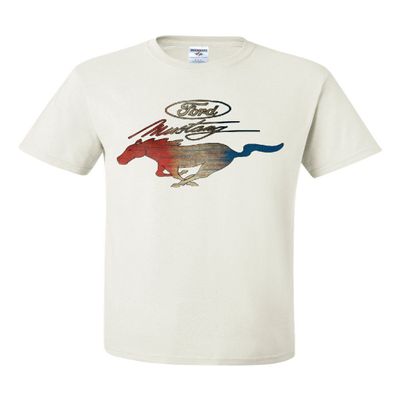 Ford Mustang Logo T-Shirt GT Shelby Cobra Boss 302 Muscle Men's Novelty Shirt White 3X-Large