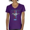Ford Mustang Classic Women's V-Neck T-Shirt GT Cobra Boss 302 Mach 1 Purple X-Large view 2