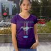 Ford Mustang Classic Women's V-Neck T-Shirt GT Cobra Boss 302 Mach 1 Purple X-Large view 3
