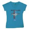 Ford Mustang Classic Women's V-Neck T-Shirt GT Cobra Boss 302 Mach 1 Turquoise X-Large view 1