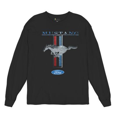 Ford Mustang Classic Long Sleeve T-Shirt GT Cobra Boss 302 Mach 1 Tee Black Small