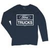 Distressed Ford Trucks Women's Long Sleeve T-Shirt F150 Navy Blue XX-Large view 1