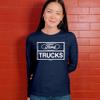 Distressed Ford Trucks Women's Long Sleeve T-Shirt F150 Navy Blue XX-Large view 3