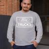 Distressed Ford Trucks Long Sleeve T-Shirt F150 American Pick Up Tee Grey Small view 3