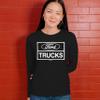 Distressed Ford Trucks Women's Long Sleeve T-Shirt F150 Black Medium view 3