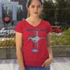Ford Mustang Classic Women's V-Neck T-Shirt GT Cobra Boss 302 Mach 1 Red XX-Large view 3