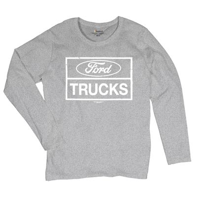Distressed Ford Trucks Women's Long Sleeve T-Shirt F150 Grey Small