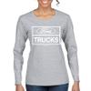 Distressed Ford Trucks Women's Long Sleeve T-Shirt F150 Grey Small view 2
