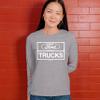 Distressed Ford Trucks Women's Long Sleeve T-Shirt F150 Grey Small view 3