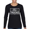 Distressed Ford Trucks Women's Long Sleeve T-Shirt F150 Black Small view 2