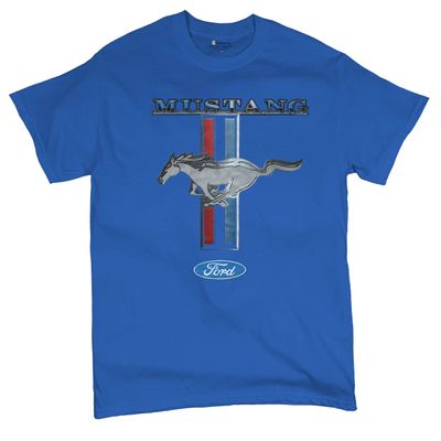 Ford Mustang Classic T-Shirt GT Cobra Boss 302 Mach 1 Cotton Tee Royal Blue XX-Large