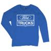 Distressed Ford Trucks Women's Long Sleeve T-Shirt F150 Royal Blue Large view 1