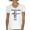 Ford Mustang Classic Women's V-Neck T-Shirt GT Cobra Boss 302 Mach 1 White X-Large view 2
