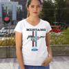Ford Mustang Classic Women's V-Neck T-Shirt GT Cobra Boss 302 Mach 1 White X-Large view 3