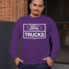 Distressed Ford Trucks Long Sleeve T-Shirt F150 American Pick Up Tee Purple Medium view 3