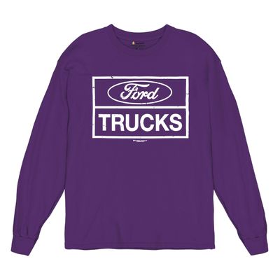 Distressed Ford Trucks Long Sleeve T-Shirt F150 American Pick Up Tee Purple 3X-Large