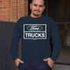 Distressed Ford Trucks Long Sleeve T-Shirt F150 American Pick Up Tee Navy Blue XX-Large view 3