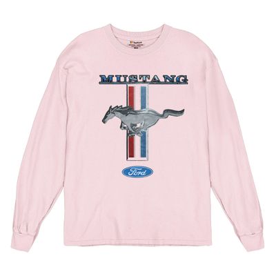 Ford Mustang Classic Long Sleeve T-Shirt GT Cobra Boss 302 Mach 1 Tee Light Pink XX-Large