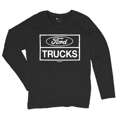 Distressed Ford Trucks Women's Long Sleeve T-Shirt F150 Black Large