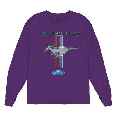 Ford Mustang Classic Long Sleeve T-Shirt GT Cobra Boss 302 Mach 1 Tee Purple Medium