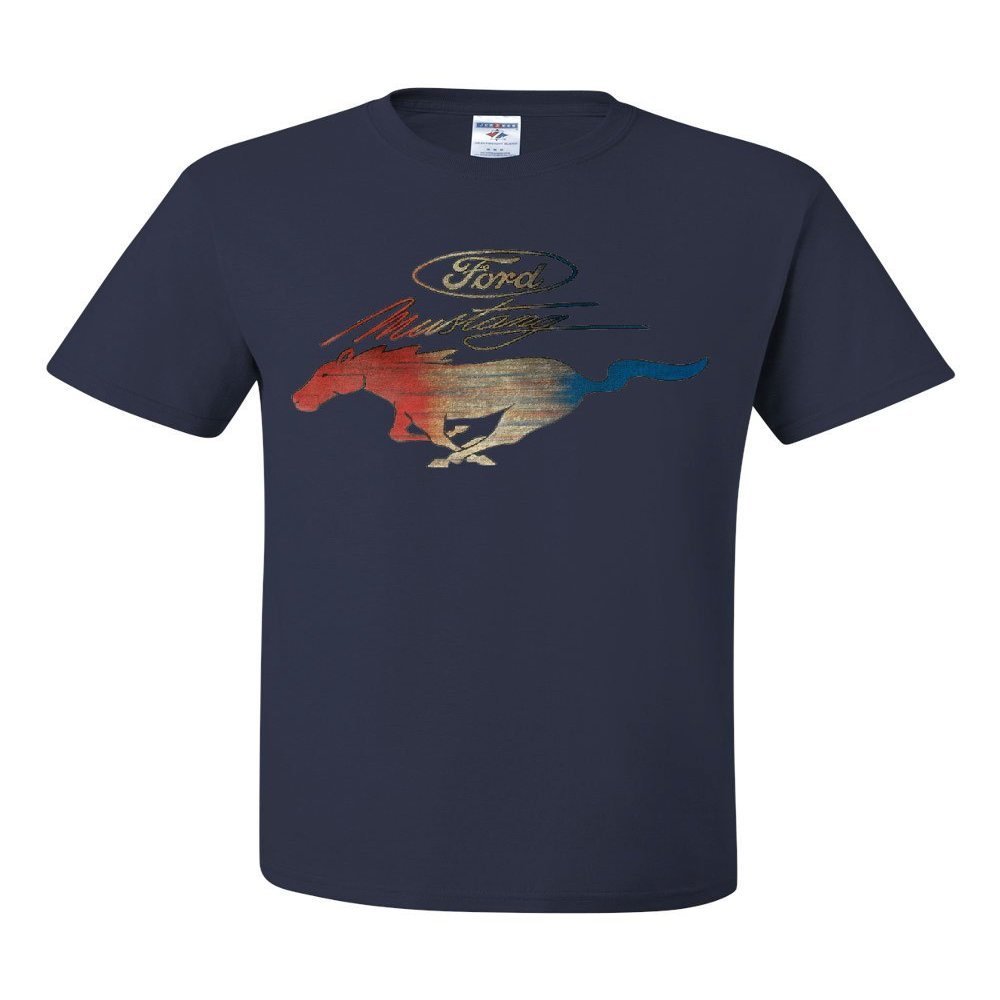 Ford Mustang Logo T-Shirt GT Shelby Cobra Boss 302 Muscle Men's Novelty Shirt Navy Blue XX-Large
