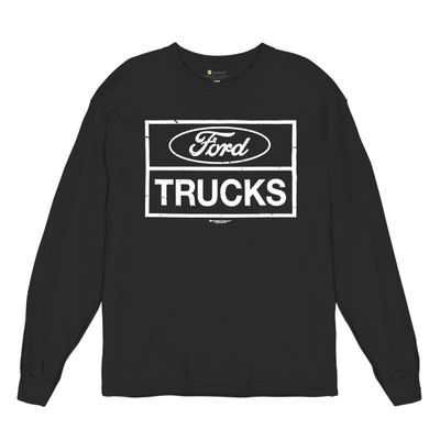 Distressed Ford Trucks Long Sleeve T-Shirt F150 American Pick Up Tee Black Small