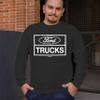 Distressed Ford Trucks Long Sleeve T-Shirt F150 American Pick Up Tee Black Small view 3