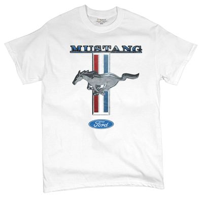 Ford Mustang Classic T-Shirt GT Cobra Boss 302 Mach 1 Cotton Tee White 4X-Large