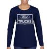 Distressed Ford Trucks Women's Long Sleeve T-Shirt F150 Navy Blue X-Large view 2