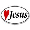 Magnet Oval Heart Jesus Magnetic Sticker (Christian Love Bible) view 1