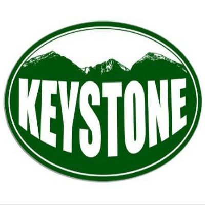 Magnet Oval Keystone Colorado Mountain BG Magnetic Sticker (Snow ski Resort)