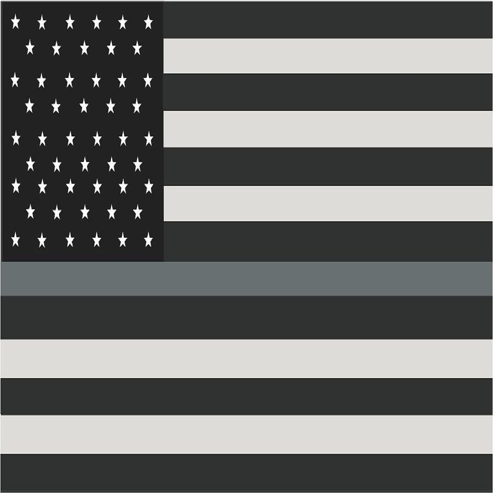 Magnet 1-8" Thin Silver Line American Subdued Flag Decal Corrections Guard Magnetic Sticker R