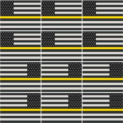 Magnet 12-2" Thin Yellow Line American Subdued Flag Decal Security USA Magnetic Sticker RL