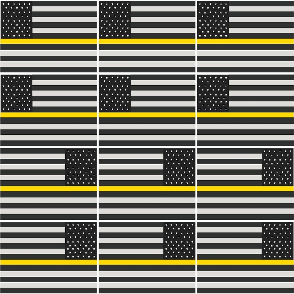 Magnet 12-2" Thin Yellow Line American Subdued Flag Decal Security USA Magnetic Sticker RL