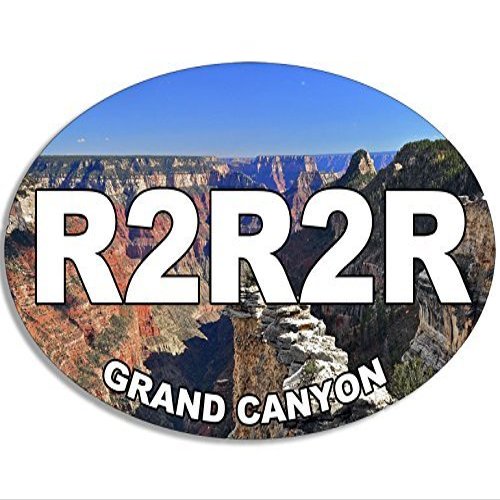 Magnet Oval R2R2R Rim to Rim Grand Canyon Magnetic Sticker (Trail Hike)