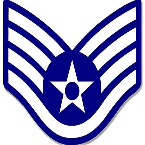 LPF USA Magnet Air Force Rank Staff Sergeant Chevron Shaped Magnetic Sticker