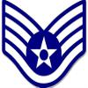 LPF USA Magnet Air Force Rank Staff Sergeant Chevron Shaped Magnetic Sticker view 1