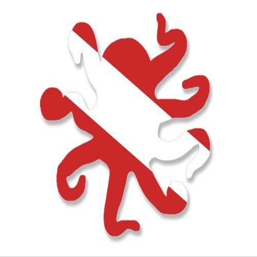 Magnet Octopus Shaped Scuba Dive Flag Magnetic Sticker (Diving Decal)
