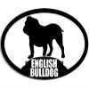 Magnet Oval English Bulldog Silhouette Magnetic Sticker (Dog Breed) view 1
