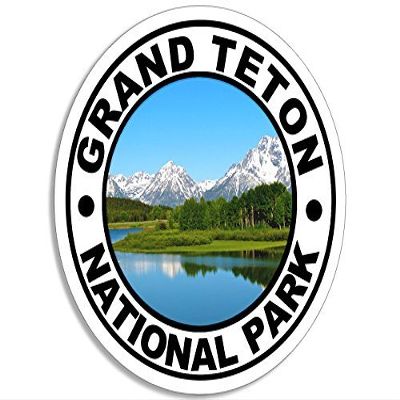 Magnet Round Grand Teton National Park Magnetic Sticker (Decal rv Hike Hiking)