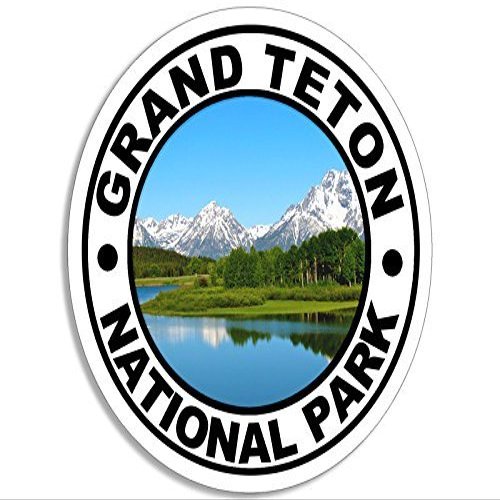 Magnet Round Grand Teton National Park Magnetic Sticker (Decal rv Hike Hiking)