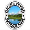 Magnet Round Grand Teton National Park Magnetic Sticker (Decal rv Hike Hiking) view 1