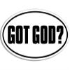 Magnet Oval GOT GOD? Magnetic Sticker (Christian god Church) view 1