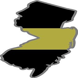 Magnet 4" New Jersey NJ State Thin Gold Line Dispatcher Dispatch 911 Decal Magnetic Sticker