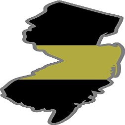 Magnet 4" New Jersey NJ State Thin Gold Line Dispatcher Dispatch 911 Decal Magnetic Sticker
