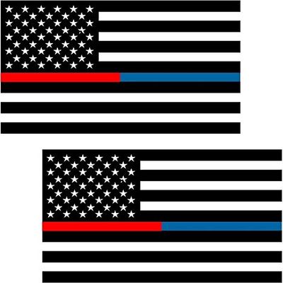 Magnet 2-3" Thin Blue Red Line American Subdued Flag Decal USA Police Fire Magnetic Sticker R