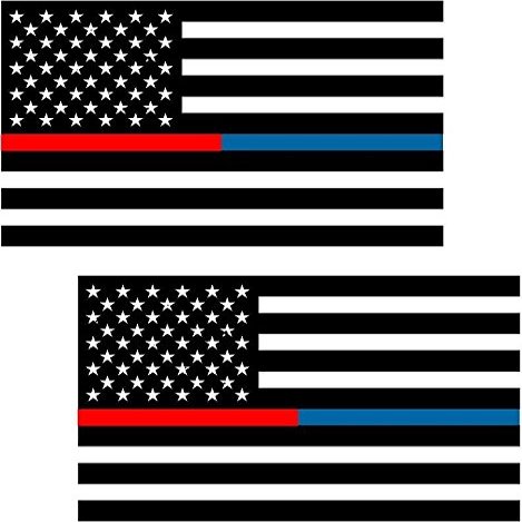 Magnet 2-3" Thin Blue Red Line American Subdued Flag Decal USA Police Fire Magnetic Sticker R